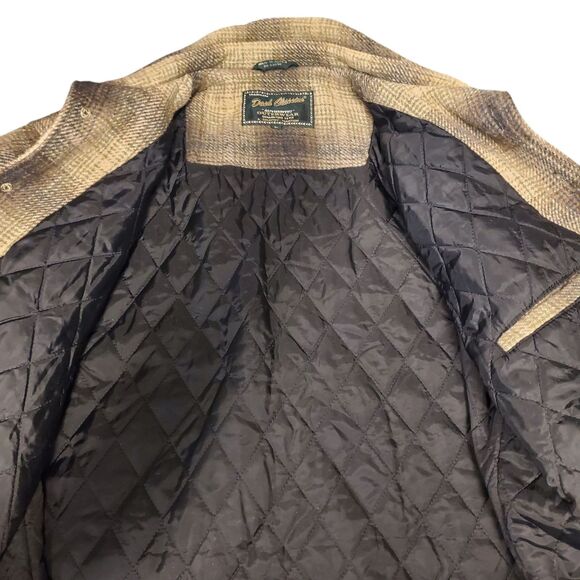 Vintage DASH CLASSICS Jacket Mens Large Beige Plaid Flannel Shacket Quilted Hunt - Picture 5 of 11